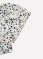 Blusa Cropped Algodão Estampado Folhas Azuis Cristais
