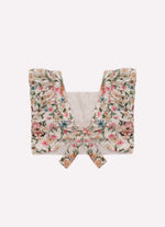 Blusa Cropped Algodão Estampado Cachorros e Flores Cristal