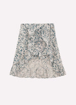 Saia Short Mullet Algodão Flores Azuis Cristal