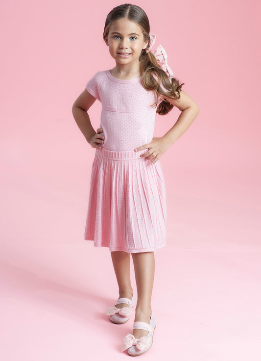 Saia Short Tricot Plissada Pontinhos