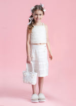 Saia Short Tricot Rendada Guipir Bordado Couture