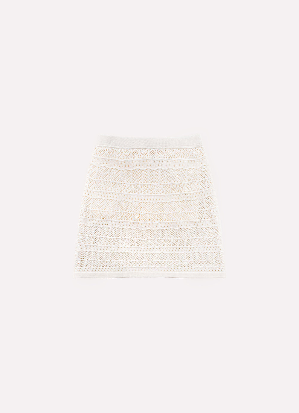 Saia Short Tricot Rendada Guipir Bordado Couture