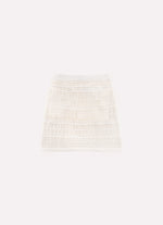 Saia Short Tricot Rendada Guipir Bordado Couture