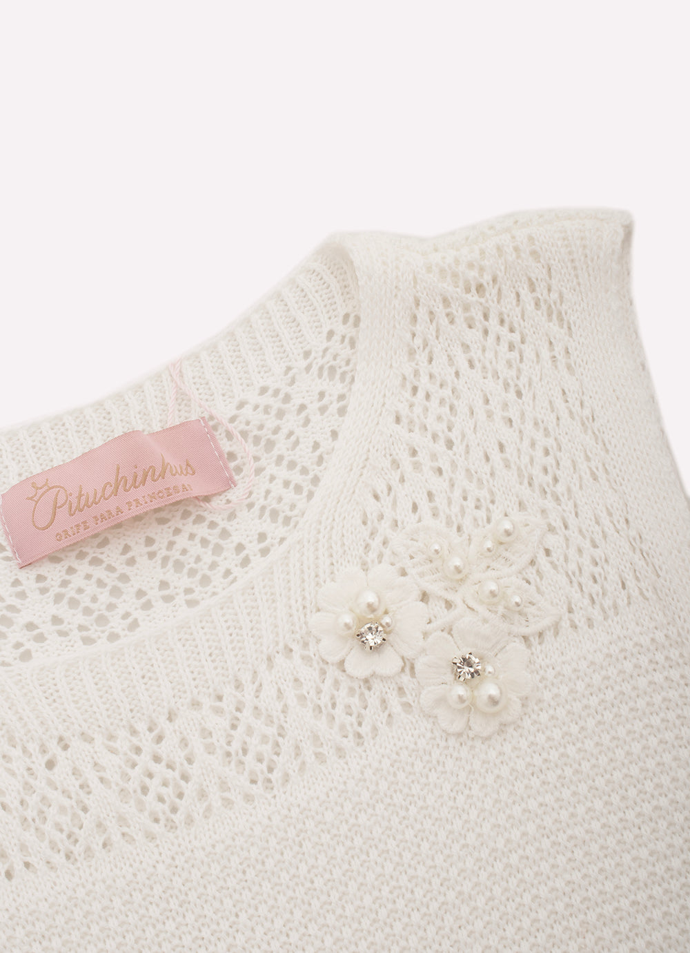 Vestido Longo Tricot Rendado Guipir Bordado Couture