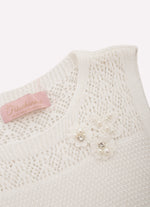 Vestido Longo Tricot Rendado Guipir Bordado Couture