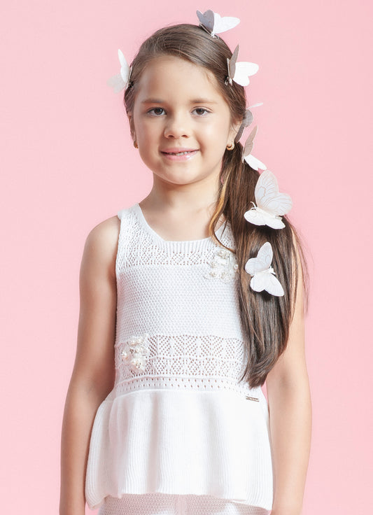 Blusa Tricot Rendada Babado Guipir Bordado Couture