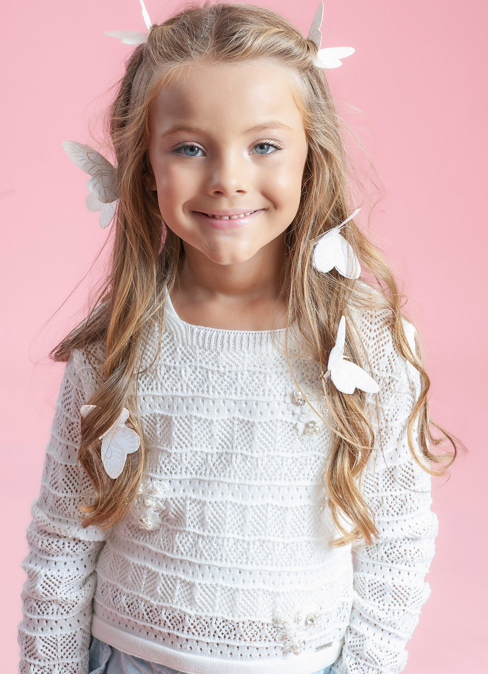 Blusa Tricot Manga Longa Rendada Guipir Bordado Couture