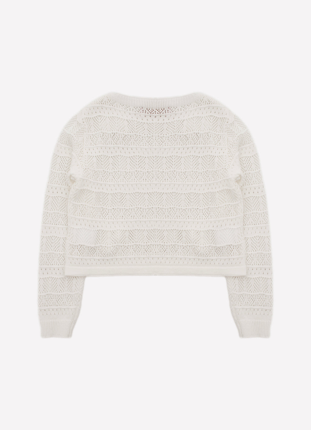 Blusa Tricot Manga Longa Rendada Guipir Bordado Couture