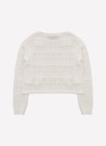 Blusa Tricot Manga Longa Rendada Guipir Bordado Couture
