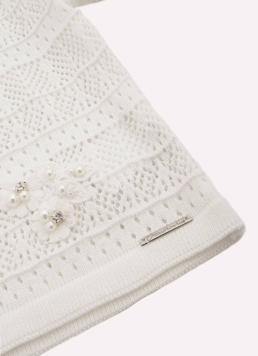 Blusa Tricot Manga Longa Rendada Guipir Bordado Couture