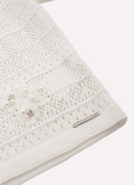 Blusa Tricot Manga Longa Rendada Guipir Bordado Couture