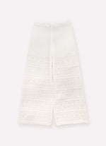 Calça Tricot Rendada Guipir Bordado Couture