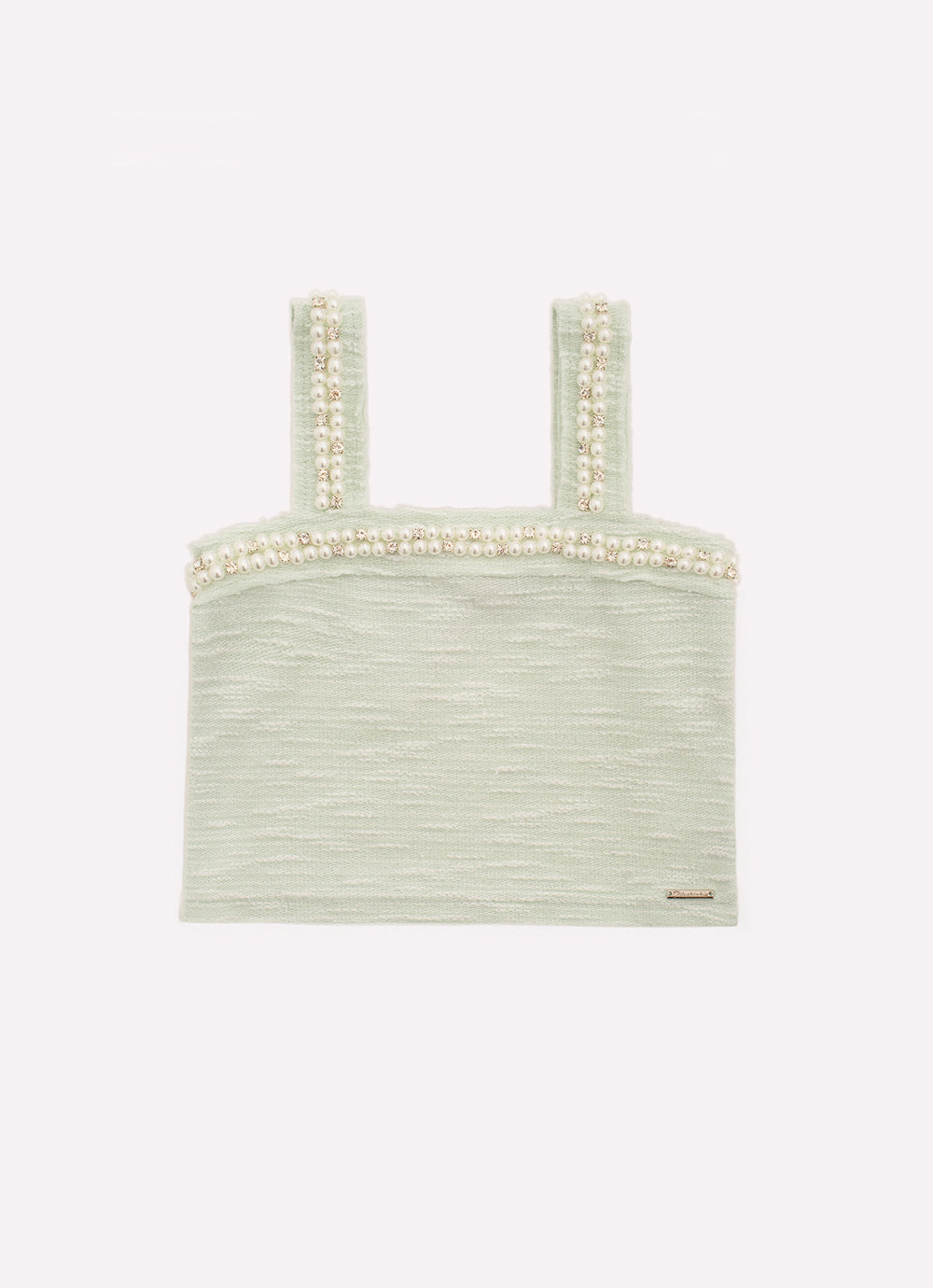 Blusa Cropped Moletom Boucle Bordados