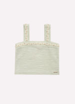 Blusa Cropped Moletom Boucle Bordados