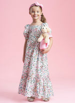 Vestido Longo Algodão Estampado Cachorros e Flores