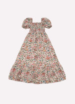 Vestido Longo Algodão Estampado Cachorros e Flores