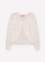 Casaco Tricot Babado Tule Guipir Bordado Couture