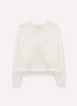 Casaco Tricot Babado Tule Guipir Bordado Couture