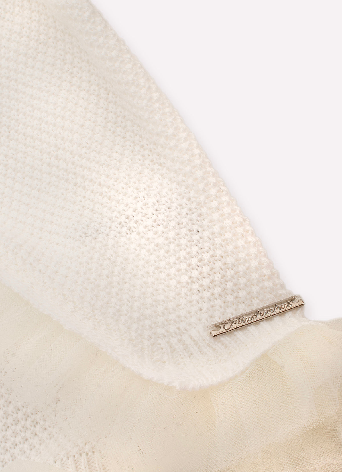 Casaco Tricot Babado Tule Guipir Bordado Couture