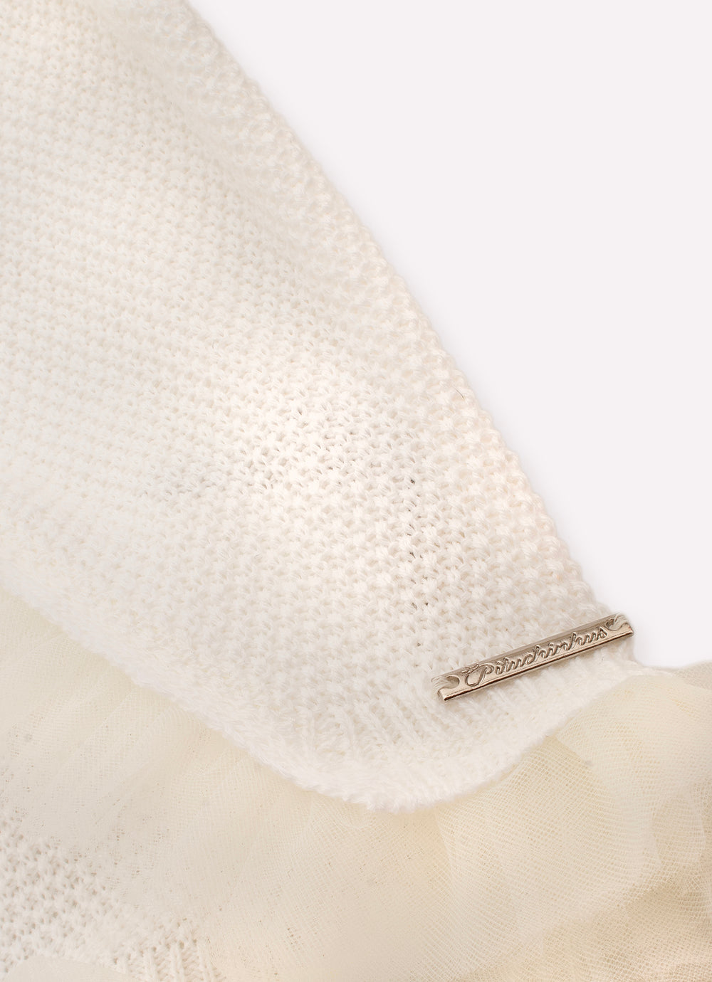 Casaco Tricot Babado Tule Guipir Bordado Couture