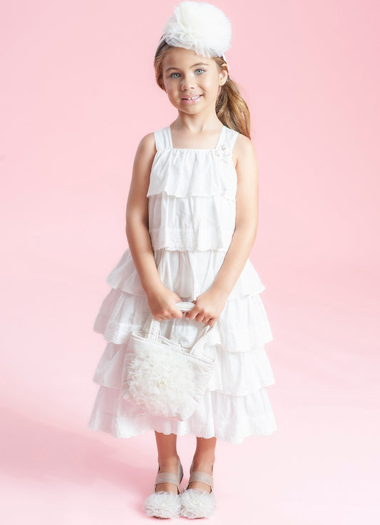 Vestido Algodão Babados Broderi Guipir Bordado Couture