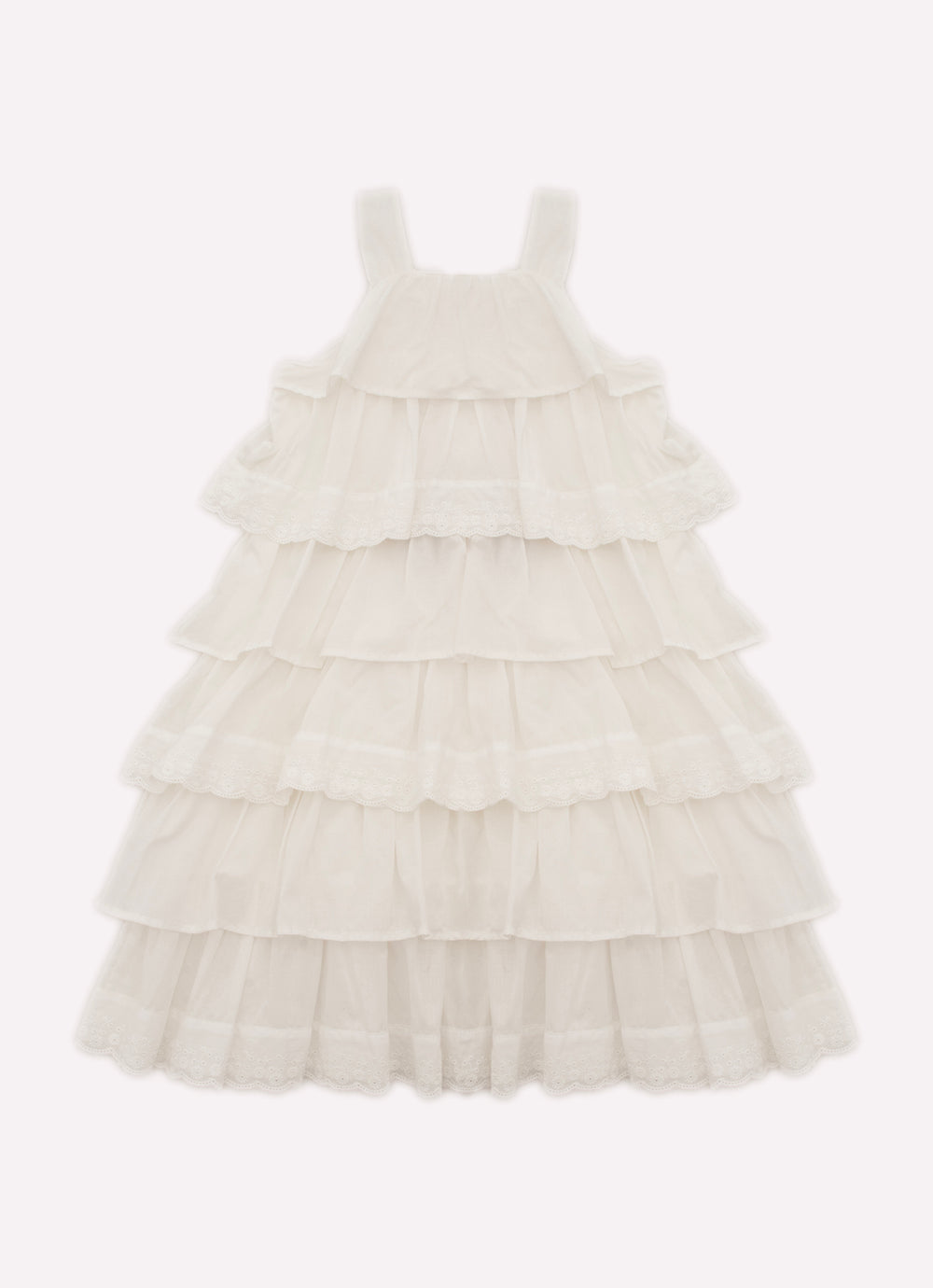 Vestido Algodão Babados Broderi Guipir Bordado Couture