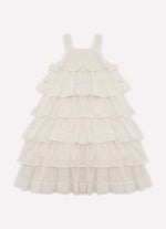 Vestido Algodão Babados Broderi Guipir Bordado Couture
