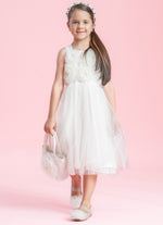 Vestido Alça Maxi Flores Tule Bordado Couture