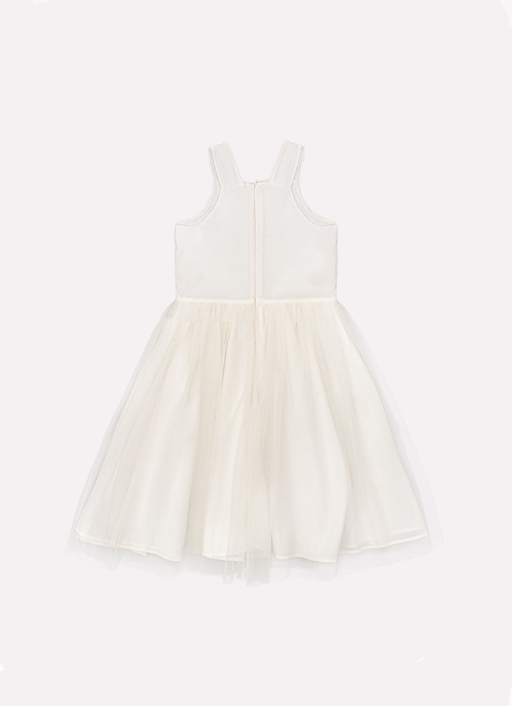 Vestido Alça Maxi Flores Tule Bordado Couture