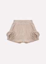 Short Algodão Maxi Flores Lateral Bordados Couture