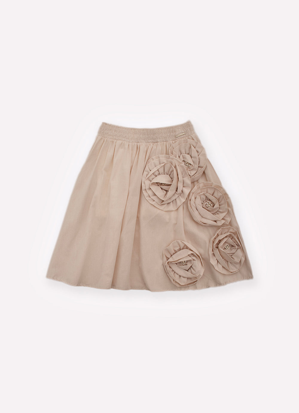 Saia Short Algodão Maxi Flores Bordados Couture