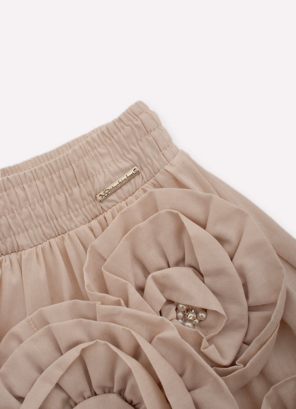 Saia Short Algodão Maxi Flores Bordados Couture