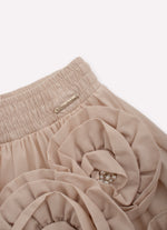 Saia Short Algodão Maxi Flores Bordados Couture
