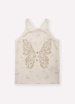 Blusa Alça Ribana Borboleta Cristal Couture