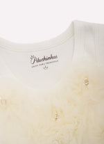 Blusa Cropped Ribana Maxi Flores Tule Bordados Couture