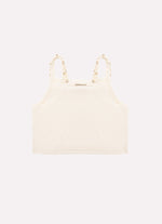 Blusa Cropped Ribana Frufru Tule Bordados Couture