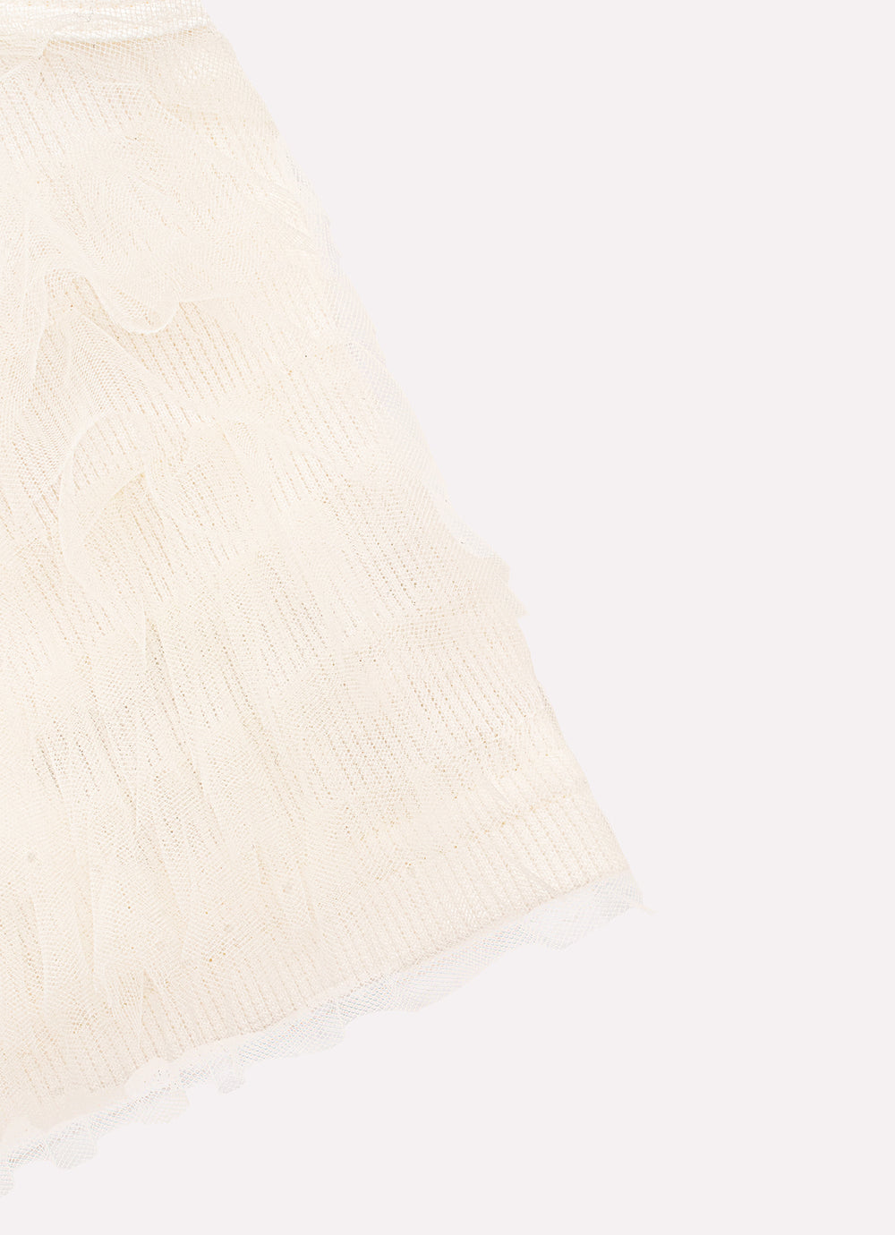 Blusa Cropped Ribana Frufru Tule Bordados Couture