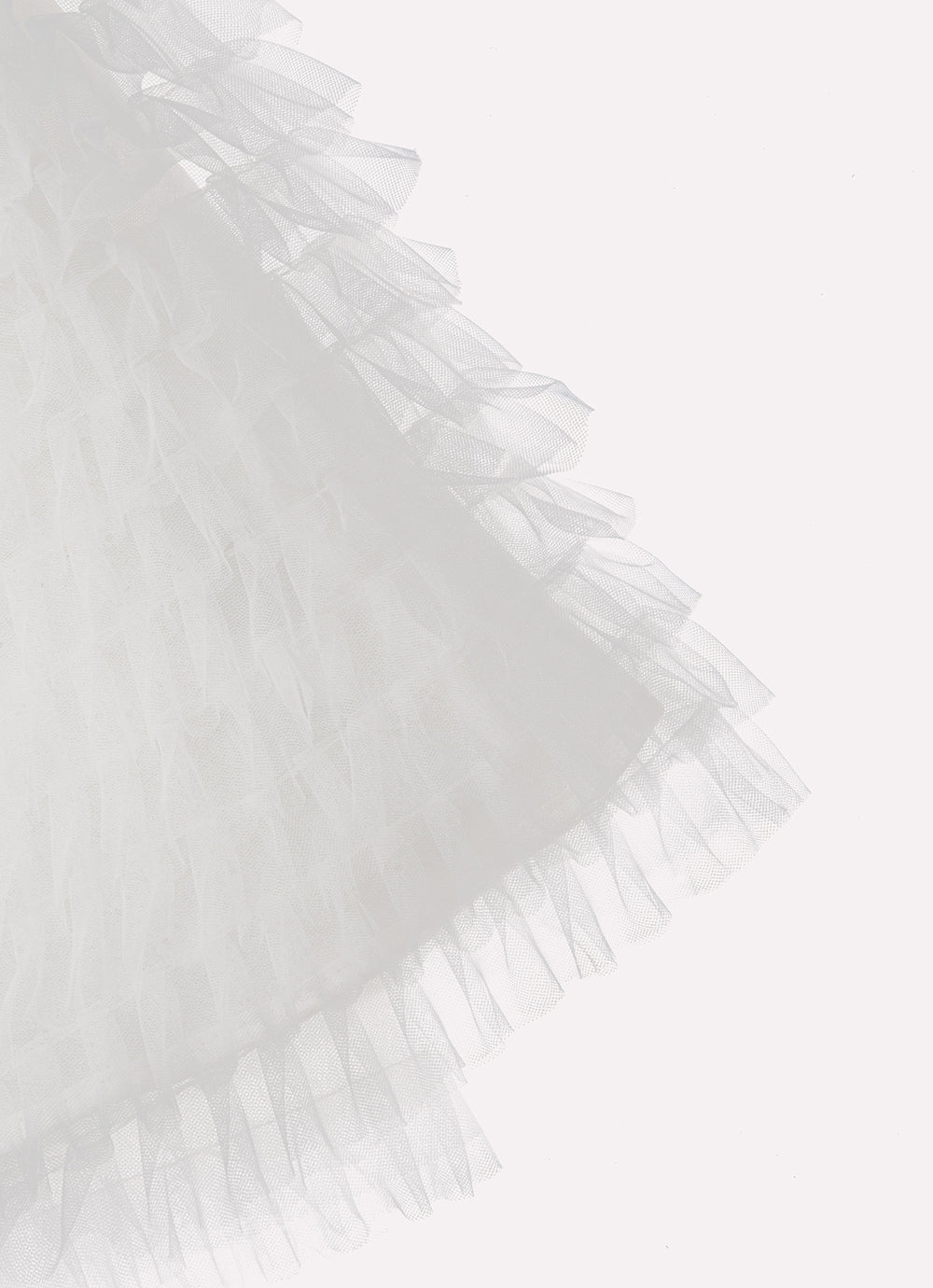 Vestido Alça Babadinhos Tule Bordado Com Cinto Couture
