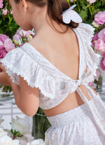 Blusa Cropped Algodão Borboletas Cristal Couture