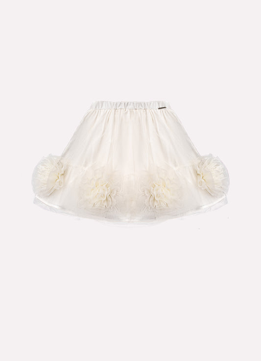 Saia Short Flores Tule Barra