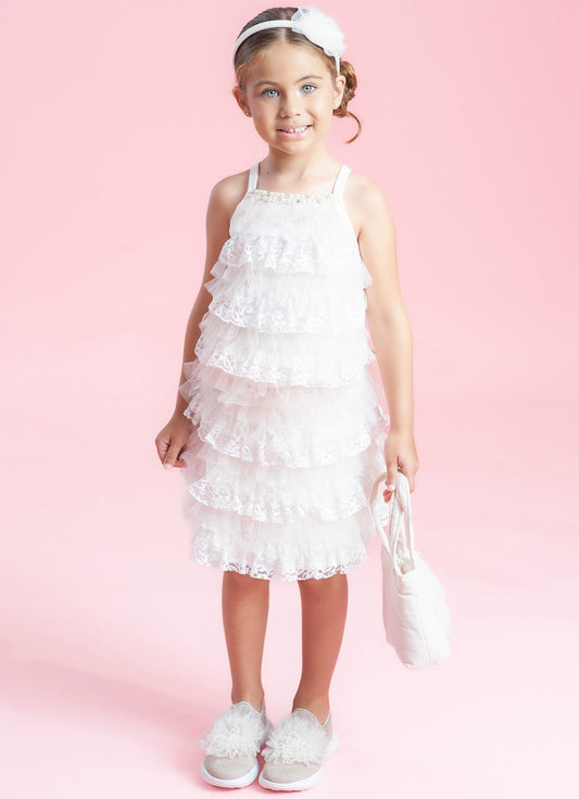 Saia Short Babadinhos Tule e Renda Com Cinto Couture