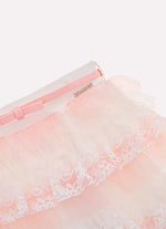 Saia Short Babadinhos Tule e Renda Com Cinto Couture