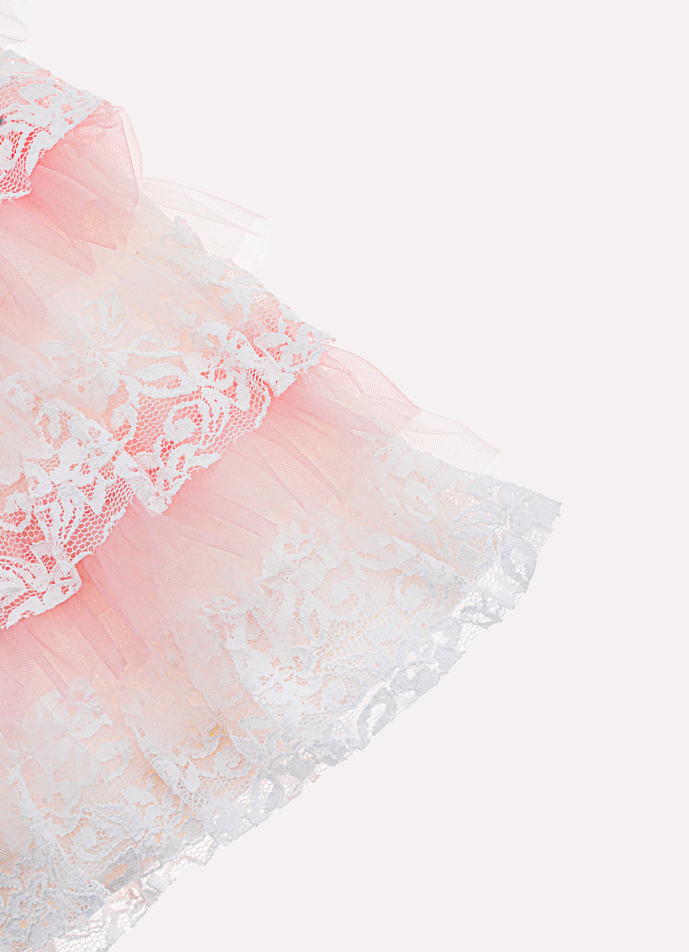 Saia Short Babadinhos Tule e Renda Com Cinto Couture