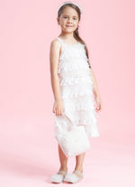 Vestido Ribana Babados Tule e Renda Bordados Couture