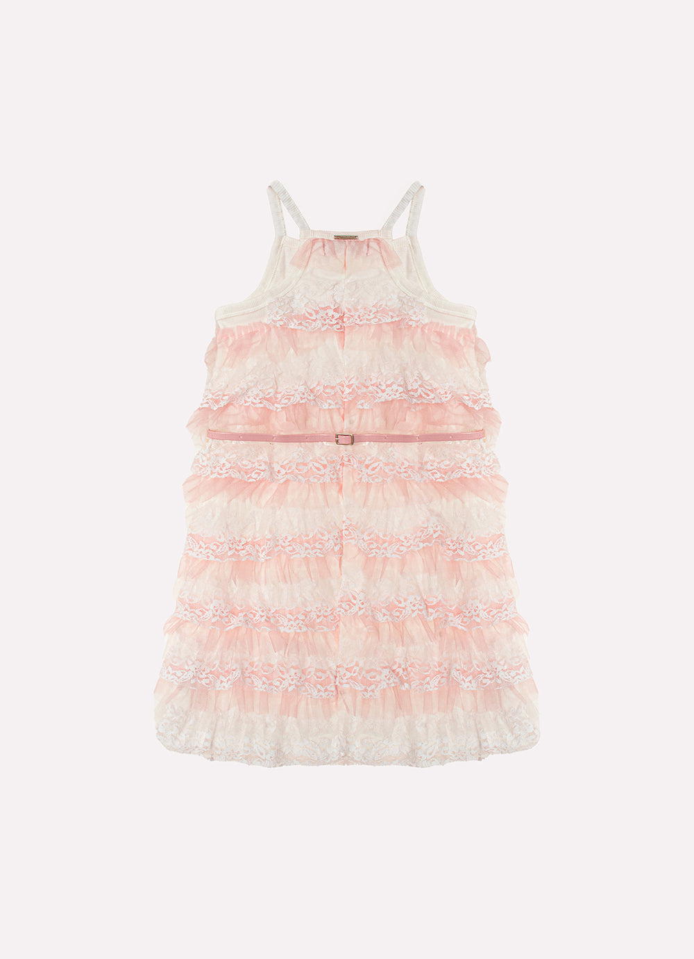 Vestido Ribana Babados Tule e Renda Bordados Couture