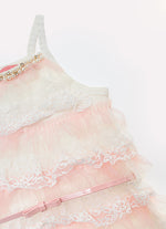 Vestido Ribana Babados Tule e Renda Bordados Couture