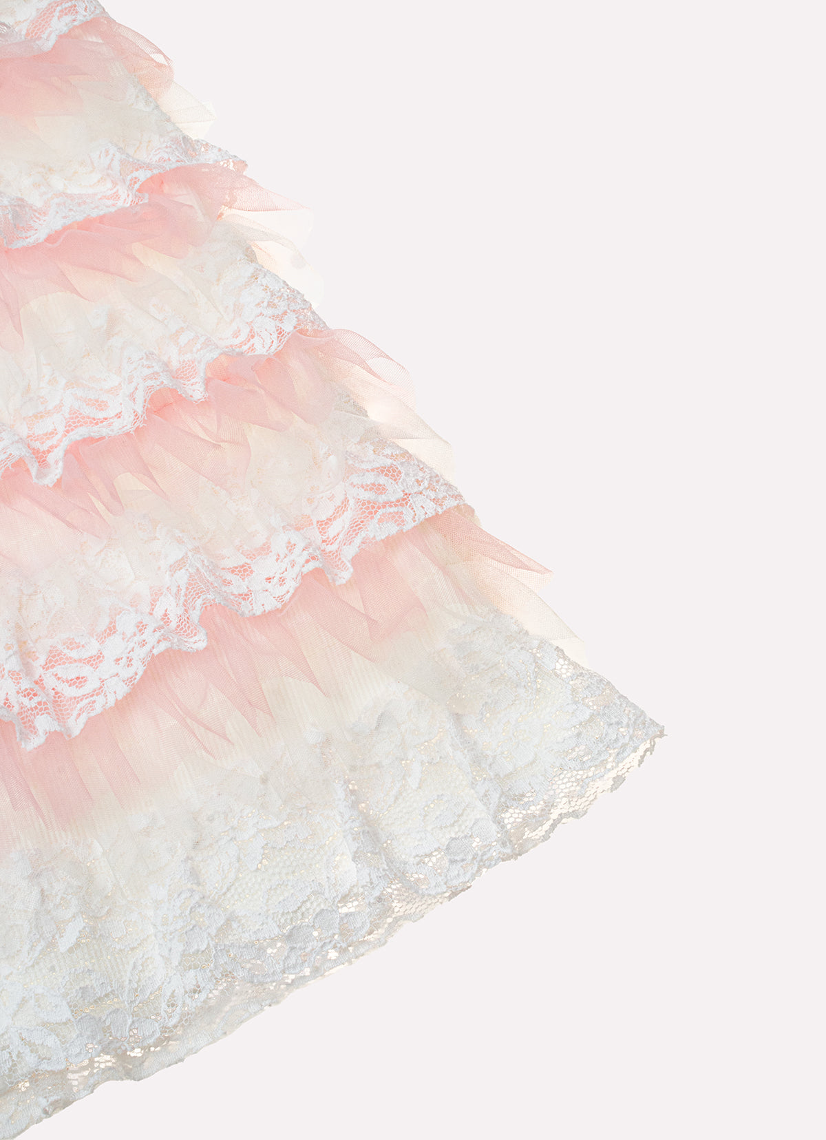 Vestido Ribana Babados Tule e Renda Bordados Couture