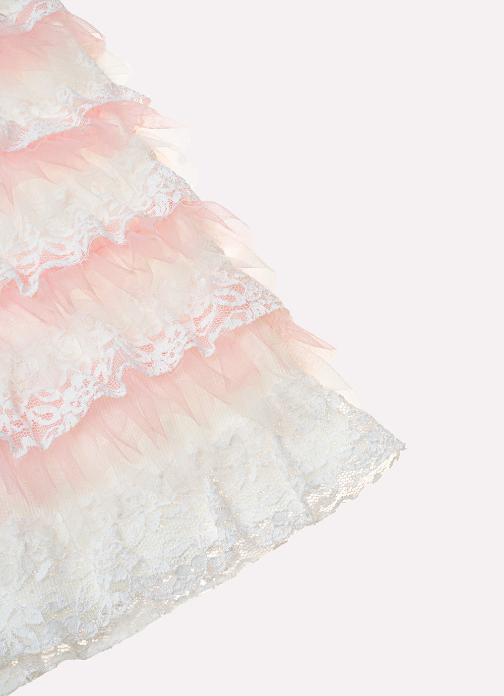 Vestido Ribana Babados Tule e Renda Bordados Couture