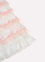 Vestido Ribana Babados Tule e Renda Bordados Couture