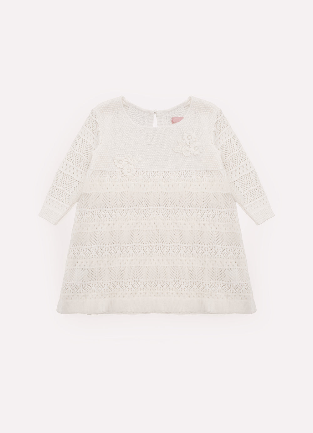 Vestido Tricot Rendado Babados Tule Gripir